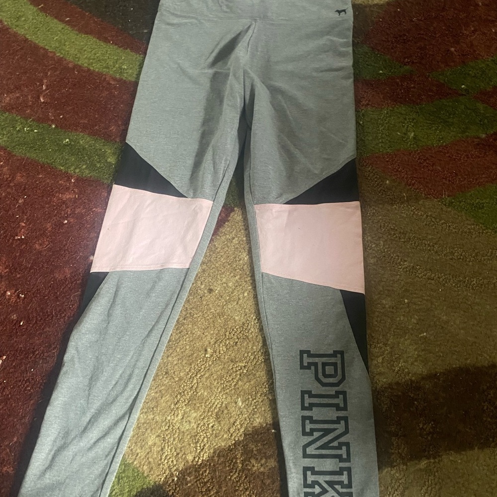 PINK Victoria's Secret Gray and Light Pink Leggings
